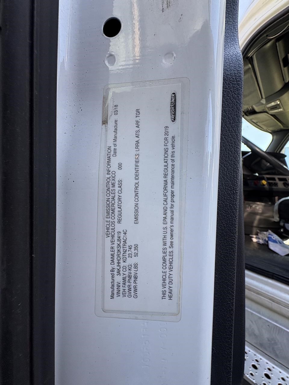 2019 FREIGHTLINER CASCADIA 125 11026758086 2019 FREIGHTLINER CASCADIA 125 11026758086